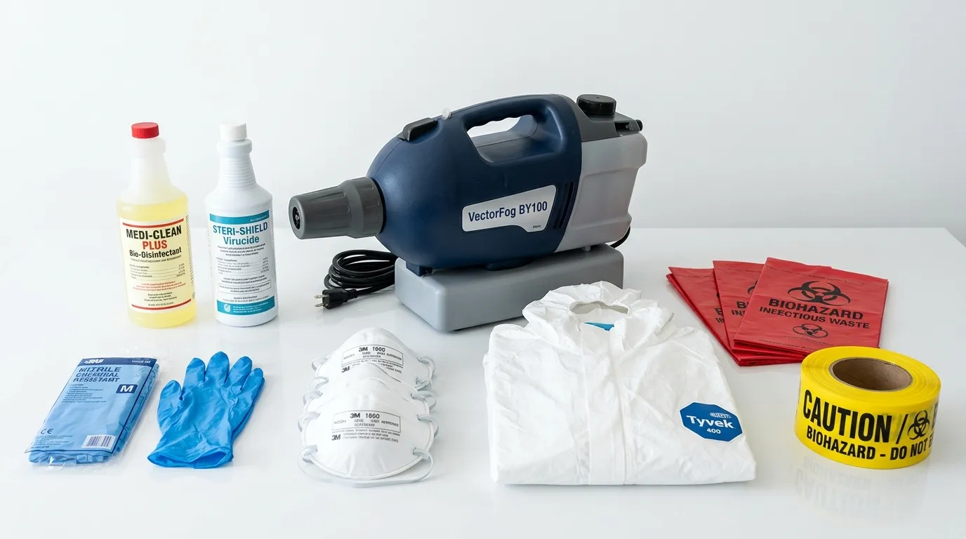 Professional biohazard remediation crew working in Moraine